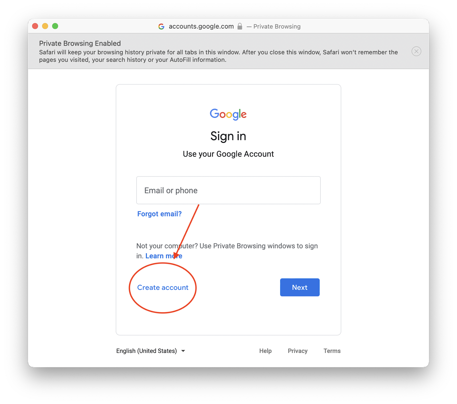 Google sign-in prompt