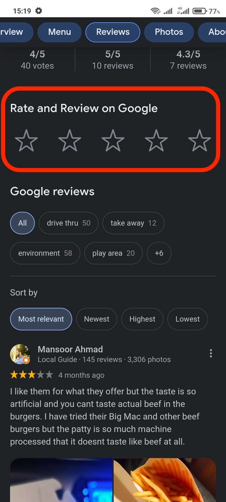  display a maximum of 5 stars